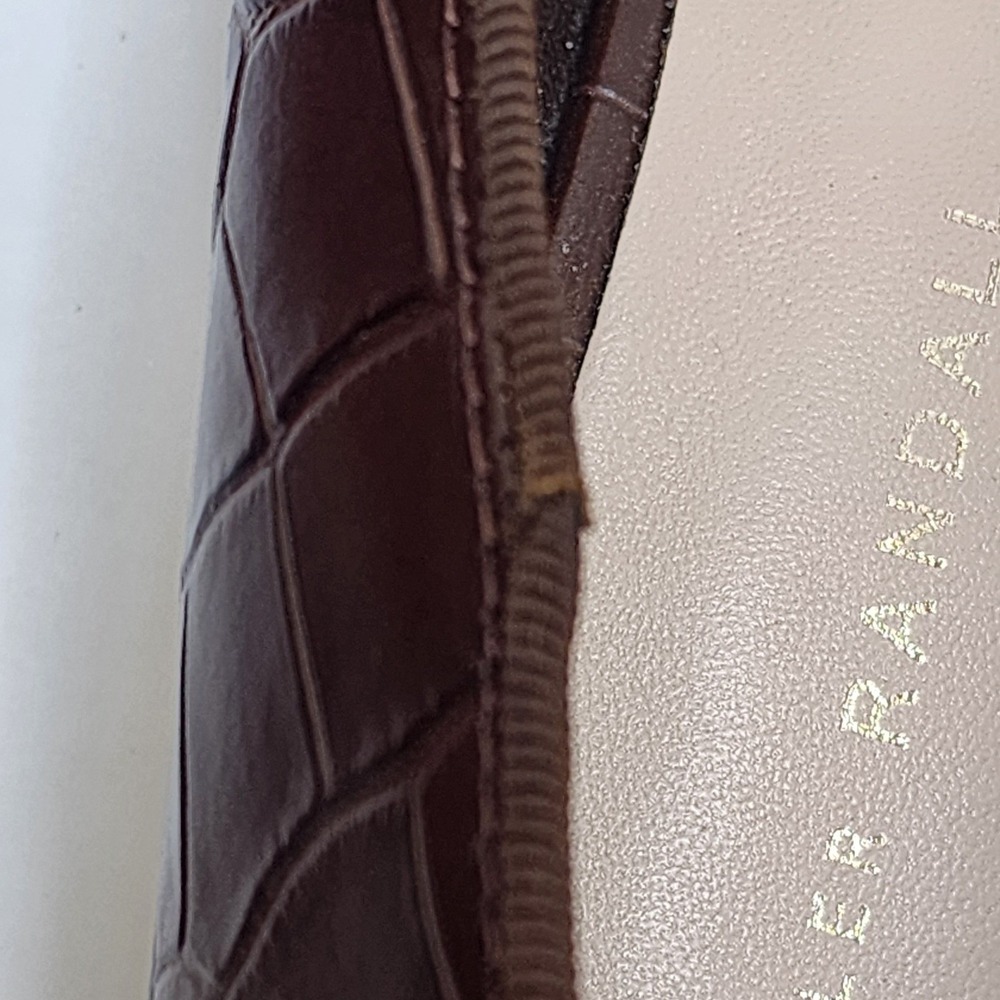 Loeffler Randall Pointed Toe Brown Croc Simone Heeled Flats - Picture 12 of 15